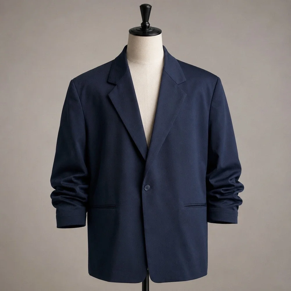 New NovaMen Mens Black Single Button Blazer Jacket Size Large‎ NWT Oversized